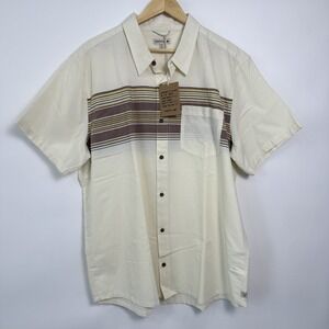 Toad&Co Organic Cotton‎ Short Sleeve Button Up Shirt Men XXL Lightweight Resort